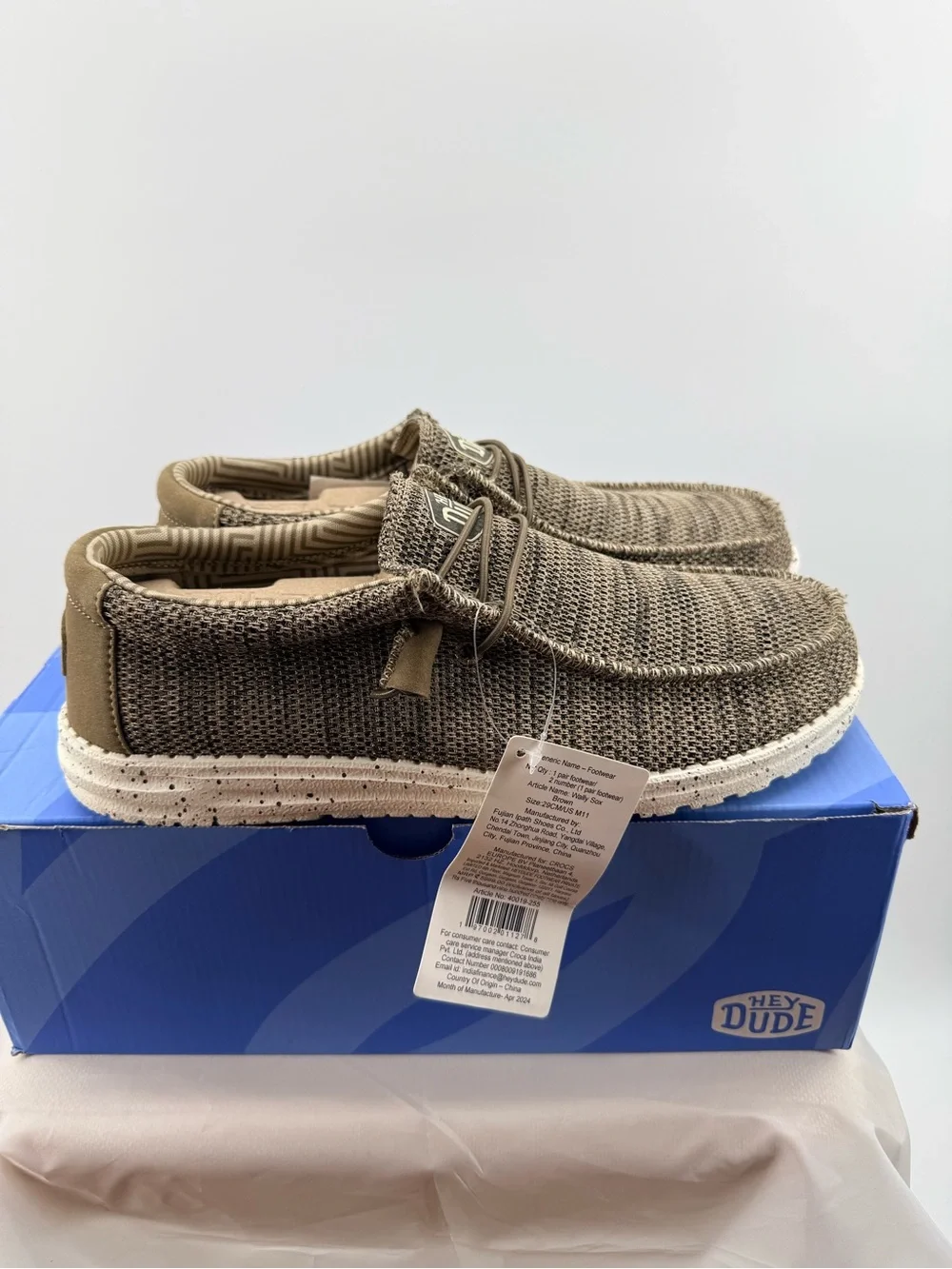 Hey Dude Wally Sox Brown NWT Size 11